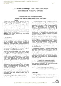 The effect of using a thesaurus in Arabic information retrieval system