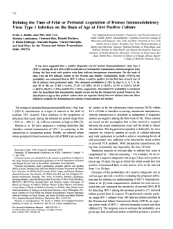Defining the Time of Fetal or Perinatal Acquisition of Human