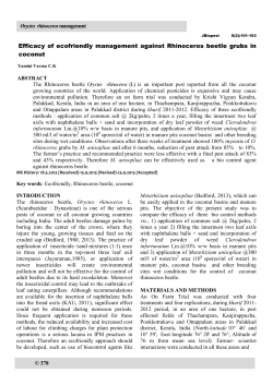 Efficacy of ecofriendly management against Rhinoceros beetle