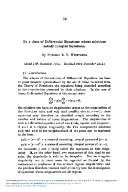 On a class of Differential Equations whose solutions satisfy Integral
