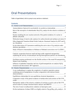 Oral Presentations