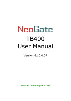 NeoGate TB400 Manual
