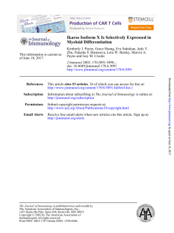 Myeloid Differentiation Ikaros Isoform X Is Selectively Expressed in