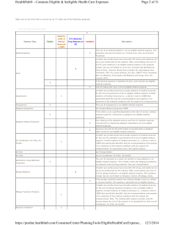 FSA Eligible Expenses-Detailed List