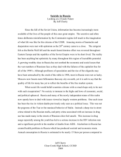 Suicide in Russia - UT College of Liberal Arts