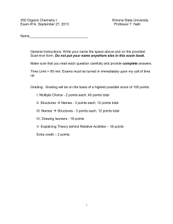 1 350 Organic Chemistry I Winona State University Exam #1A