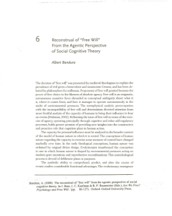 "Free Will" from the Agentic Perspective of Social Cognitive Theory