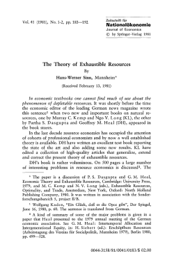 The theory of exhaustible resources