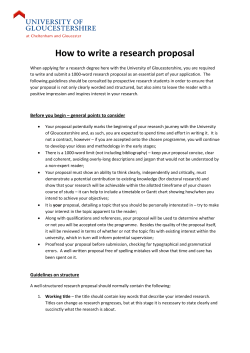 How to write a research proposal