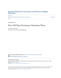 First 100 Days Persistence-Retention Plans