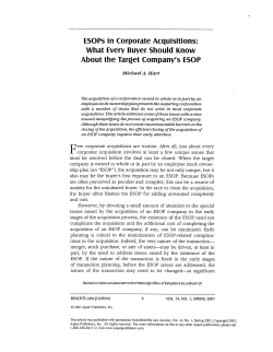ESOPs in Corporate Acquisitions : What Every Buyer Should Know