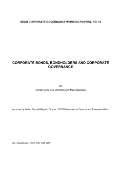 Corporate Bonds, Bondholders and Corporate Governance