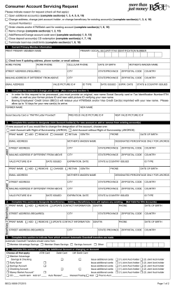 Consumer Account Servicing Request
