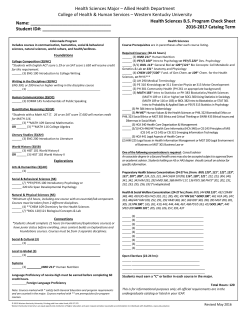 Health Sciences Major