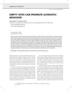 empty sites can promote altruistic behavior