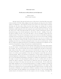 The Recurrent, the Recombinatory and the Ephemeral