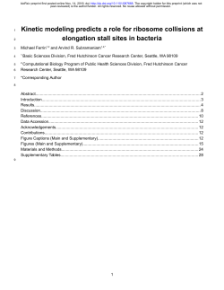 Kinetic modeling predicts a role for ribosome collisions at