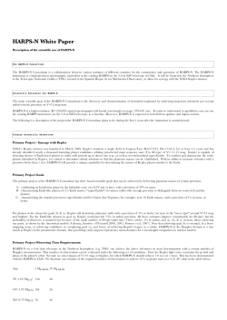 HARPS-N White Paper &mdash; HARPS-N