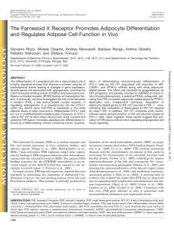 The Farnesoid X Receptor Promotes Adipocyte Differentiation and