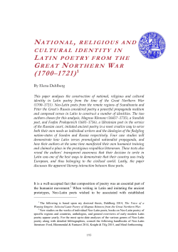 national, religious and cultural identity in latin poetry from the