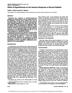 Effect of Hyperthermia on the Immune Response