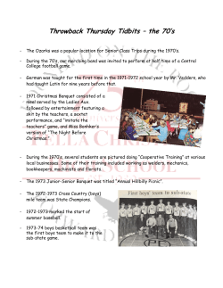 Throwback Thursday Tidbits &ndash; the 70`s