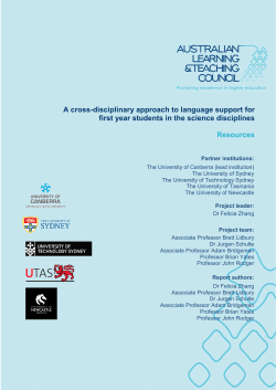 A cross-disciplinary approach to language support for first year