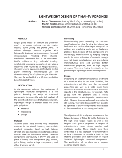LIGHTWEIGHT DESIGN OF Ti-6Al-4V FORGINGS