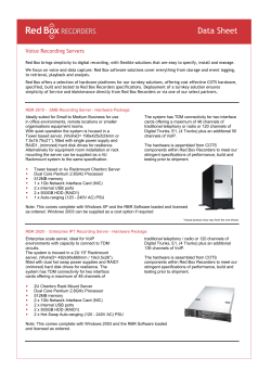 Data Sheet - RES - Recording Enterprise Solutions Sistemi