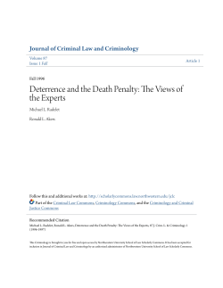 Deterrence and the Death Penalty: The Views of the Experts