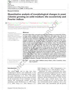 Quantitative analysis of morphological changes in yeast colonies