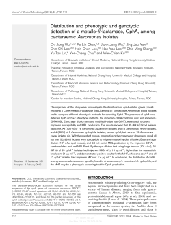 Distribution and phenotypic and genotypic detection of a metallo