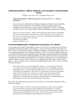 Anthropomorphism&mdash;Motive, Meaning, and Causality in