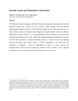 Prosodic Fusion and Minimality in Kabardian