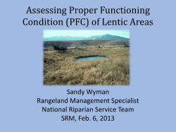 (PFC) of Lentic Areas - Society For Range Management