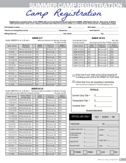 Summer 2017 Summer Camp Registration
