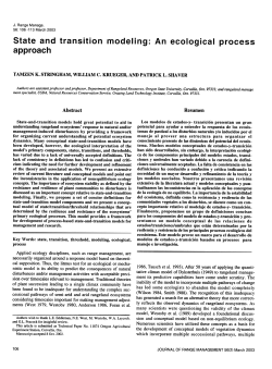 Stringham et al. 2003. State and transition modeling: An ecological