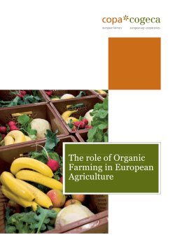 The role of Organic Farming in European Agriculture - Copa