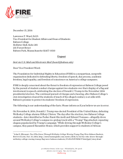 FIRE Letter to Babson College