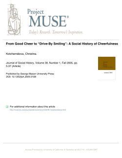 From Good Cheer to “Drive-By Smiling”
