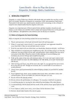 Lawn Bowls - How to Play the Game Etiquette, Strategy, Rules