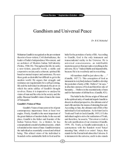 Gandhism and Universal Peace