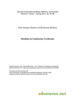 Muslims in Catalonian Textbooks Lluis Sampero Rasero, Jordi