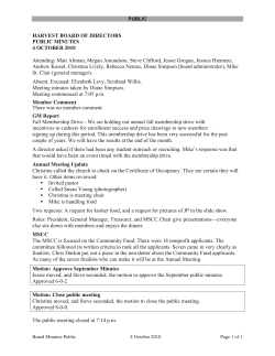 HARVEST BOARD OF DIRECTORS PUBLIC MINUTES 4