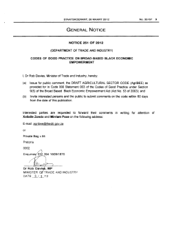 Broad-based Black Economic Empowerment Act: Codes of good