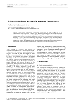 A Contradiction-Based Approach for Innovative Product Design