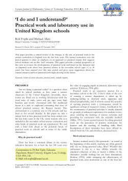 Practical work and laboratory use in United Kingdom schools