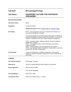 Anaerobic Culture for Fastidious Organisms