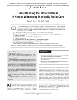 Understanding the moral distress of nurses - COH