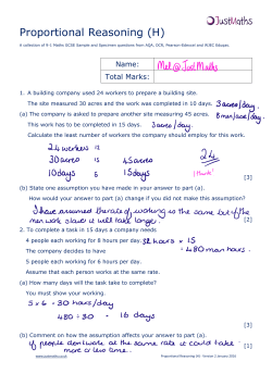 Proportional Reasoning (H)